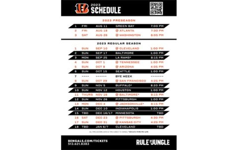 Bengals Schedule 2023 | Gameday Grille and Patio